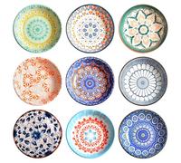 MEYAGOT 9 Pcs Desayuno Cuencos Ceramica,Cuenco Sopa Porcelana,Cuenco De Cerámica,Cuencos De Cerámica,Bol Para Cereales,Tazones Desayuno Para Helado,Snack,Postre,Especias