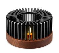 MEYAGOT Calentador De Tetera, Portavelas De Luz De Té, Portavelas para Velas De Té, Calentador De Té De Aluminio Anodizado Portavelas para Luz De Té para Café, Té, Leche, Alimentos(Negro)