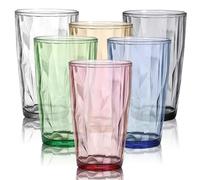 Meyagot - Juego de 6 vasos de agua, plástico, 470 ml, vasos para beber, reutilizables, vidrio a agua, vasos para bebidas, vasos para bebidas, apto para lavavajillas, pícnics, camping, fiestas, 6