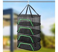 MEYAGOT Malla Secado Hierbas, 4 Capas Estante De Secado De Hierbas, Colgar Red De Secado Plegable, Red Seca De Malla para Colgar para Colgar Hierbas, Flores, Pescado
