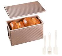 Meyagot Molde Para Pan Con Tapa, Molde De Tostadas, Molde Pan Con Tapa Moldes Para Pan Caja De Tostadas De Acero Al Carbono Molde De Pan Molde Para Hornear Molde Para Tartas Antiadherente