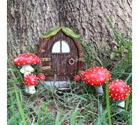 Meyas Miniatura Hada Jardín Puerta Jardín Gnomo Estatuas al Aire Libre Accesorios de jardín de Hadas Decoración, Cara de árbol Decoración de Pared Interior al Aire Libre, Estatuas de Escultura de Jar