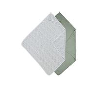 Meyco Baby Cheetah/Uni - Toalla con Capucha (2 Unidades, 100% algodón Suave de 2 Capas, fácil de Limpiar, Lavable a máquina, fácil de Combinar, tamaño: 80 x 80 cm), Color Verde Bosque