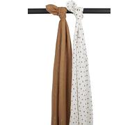 Meyco Baby Mini Panther Swaddle Cloths, 2 Piece (Swaddle Cloths, Muslin Cloths Made of 100% Cotton, Absorbent & Quick-Drying, Multifunctional), Toffee