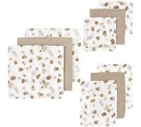 Meyco Baby Stains Starter Set paños de Muselina, 9 Piezas (pañales, franelas y paños para eructar de Muselina de algodón 100%, absorbentes y de Secado rápido, multifuncionales), Arena