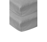 Meyco Baby Uni sábana de Cuna de 2 Piezas (sábana de Cuna Jersey Suave, 100% algodón, Ajuste Gracias al elástico Alrededor, tamaño: 70 x 140 cm), Gris