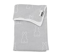Meyco Baby X Mrs.Keizer Rabbit Velvet - Manta de Punto para Cuna (80% algodón y 20% poliéster, versátil, fácil Cuidado, Transpirable, tamaño: 100 x 150 cm), Color Plateado
