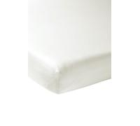 Meyco Home Basic Jersey Uni sábana Bajera para 1 Persona (sábana Bajera Jersey Suave, de algodón 100%, Dimensiones: 120 x 200 cm), Blanco cálido
