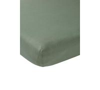 Meyco Home Basic Sábana Bajera Ajustable para Cama Doble (sábana de Calidad de Punto Suave, 100% algodón, Ajuste Gracias a su elástico Alrededor, Medidas: 160 x 210/220 cm), Color Verde