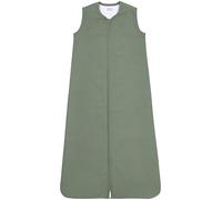 MEYCO Saco de Dormir para bebé Baby Woven Uni, Saco de Dormir (100% algodón, Agradable a la Piel, Ajuste Seguro, Cremallera Larga, Saco de Dormir de Verano para bebé, tamaño: 90 cm), Verde Bosque
