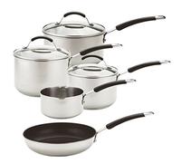 Meyer - Utensilios de cocina de inducción Meyer de acero inoxidable, juego de 5 piezas, plateado, 50.5 x 33 x 24.5 cm