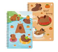 Meyjlgh Cuadernos escolares en espiral, cuaderno de viaje A5, cuaderno de viaje con temática de Capibara, lindo papelería para aula, biblioteca, álbumes de recortes, toma de notas, bocetos