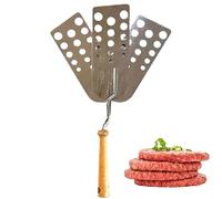 Meyjlgh Espátula de acero inoxidable para hamburguesas para barbacoa, espátula de hamburguesa resistente al calor, utensilio de cocina para torta de pescado, tortitas y filetes