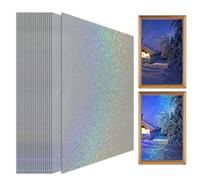 Meyjlgh Papel adhesivo holográfico - Pegatinas holográficas A4 - 20 hojas de calcomanías fáciles de cortar, papelería autoadhesiva para envolver álbumes de recortes, tarjetas, fotos, documentos