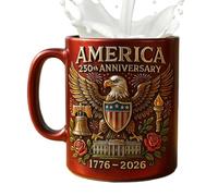 Meyjlgh Taza de café | Tazas de cerámica de 11 onzas | Diseño de bandera 250 y águila, símbolo cultural con asa para adultos, hombres, mujeres, viajes de té caliente