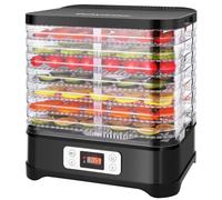 MEYKEY Deshidratador de Alimentos 8 Pisos Bandejas, Deshidratador para alimentos 400 W, Deshidratador eléctrico, con Indicador de tiempo, Temperatura ajustable 35-70℃, 400W, negro