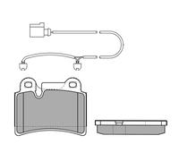 MEYLE Juego de pastillas de freno Trasero con contacto avisador de desgaste 025 240 9717 Juego de pastillas de freno