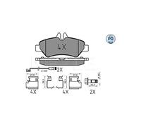 MEYLE Juego de pastillas de freno Trasero con contacto avisador de desgaste 025 291 9019/PD Juego de pastillas de freno