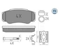 MEYLE Juego de pastillas de freno Trasero excl. contacto de avisador de desgaste 025 239 2120/PD Juego de pastillas de freno