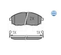 MEYLE Pastillas Freno Delant. para Hyundai H-1 / Starex