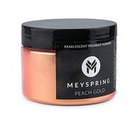 MEYSPRING Polvo de mica dorado melocotón para resina epoxi, 50 g, ideal para arte de resina, joyas y resina UV, grado cosmético