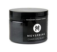 MEYSPRING Polvo de Mica Negro Carbón para Resina Epoxi, 50 g - Ideal para Arte y UV, Pigmento de Color