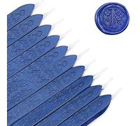 MeYuxg 10 Piezas Sello de Cera con Núcleo, Vintage Barra de Lacre Azul, Cera de Sellado, Sellos Cera para Carta de Invitación, Sobre, Envoltura de Vino (Mar Azul)