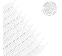 MeYuxg 10 Piezas Sello de Cera con Núcleo, Vintage Barra de Lacre Blanco, Cera de Sellado, Sellos Cera para Carta de Invitación, Sobre, Envoltura de Vino (Blanco)