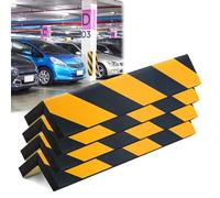 MeYuxg 4 Piezas Protector Columnas Garaje, 40x5x1,5cm Espuma EVA Autoadhesiva, Protector Pared Garaje, Protector Columnas y Esquinas, para Estacionamiento y Almacén (Reflectante Negro)