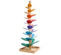 MeYuxg Árbol de sonido creativo con pista de bolas de madera a partir de 3 años - Montessori arco iris juguete con 10 bolas de arco iris y 6 niveles de colores - Árbol musical juguete educativo para