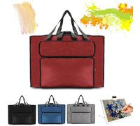 MeYuxg Bolsa de dibujo, carpeta de artista, bolso de mano, bolsa de plástico impermeable, para almacenamiento de suministros de arte, paquete de pintura para estudio y bocetos al aire libre, rojo, A2,