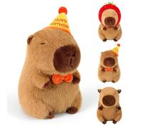 MeYuxg Capybara - Peluche Capybara de 33 cm con Sombrero de cumpleaños, Bonito Peluche de Cerdo de Agua, Suave Capibara, Regalo, decoración del hogar (Sombrero de cumpleaños, 33 cm)