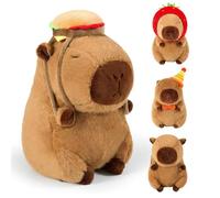 MeYuxg Capybara - Peluche de 33 cm con Hamburguesa, Peluche de Cerdo de Agua Suave y cómodo, Regalo para decoración del hogar (Hamburguesa, 33 cm)