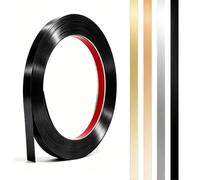 MeYuxg Cinta de metal autoadhesiva, tiras decorativas autoadhesivas, chapa de acero inoxidable, molduras de pared, tiras de metal para pared, chimenea, marco de espejo, techo, negro cepillado, 12 m ×