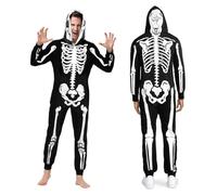 MeYuxg Disfraz Esqueleto para Mujer y Hombre, Esqueleto Halloween Disfraz Adulto, Traje Esqueletos, Pijama Esqueletos, Mono esqueleto, Disfraz Calavera para Halloween, Carnaval y Cospla (L)