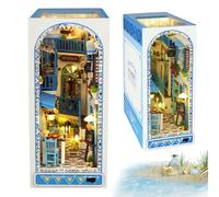 MeYuxg DIY Book Nook Kit, Book Nook del Libro Puzzle 3D Modelo, Miniatura Casa con Mobili e Luci a LED, Insertar Marcador Sujetalibros, Cumpleaños (Brisa del Mar)