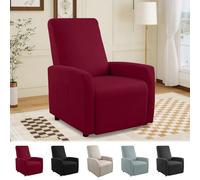 MeYuxg Funda Sillón Relax Reclinable, Fundas Sillon Relax de 1 Plaza con Bolsillos, Impermeable Elástica Funda Butaca Reclinable Protect, para Sillón de Relaxs e Televisión (4 Piezas, Burdeos)