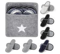 MeYuxg Juego de 6 pares de pantuflas para invitados, zapatillas de fieltro para hombre, mujer, niños, zapatillas de casa para invitados con suela antideslizante