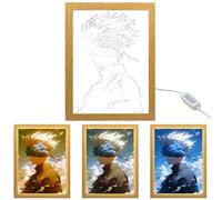 MeYuxg Jujutsu Kaisen Pintura Decorativa Creativa, Marco de Fotos LED Gojo Satoru, Marco de Fotos Iluminado Brillo Ajustable, Decoración de Pared para el Hogar Estilo 4