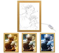 MeYuxg Jujutsu Kaisen Pintura Decorativa Creativa, Marco de Fotos LED Gojo Satoru, Marco de Fotos Iluminado Brillo Ajustable, Decoración de Pared para el Hogar Estilo 3
