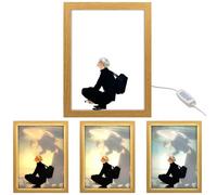 MeYuxg Jujutsu Kaisen Pintura Decorativa Creativa, Marco de Fotos LED Gojo Satoru y Geto Suguru, Marco de Fotos Iluminado Brillo Ajustable, Decoración de Pared para el Hogar