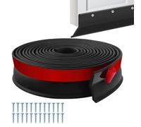 MeYuxg Junta para puerta de garaje, 6 m, autoadhesiva, para puerta de garaje, universal, borde de goma con 24 clavos, para almacenes, hojas, suciedad y protección contra la intemperie (negro 6 m)