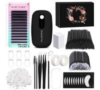 MeYuxg Kit Pestañas Pelo a Pelo, Accesorios de Extensión de Pestañas, Extensión Pestañas Kit para Principiantes Práctica de Maquillaje, Salón Entrenamiento Negro