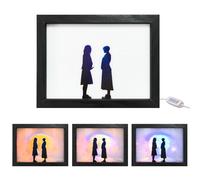 MeYuxg Lámpara de imagen LED con marco decorativo, marco iluminado con espejo, caja LED decorativa para salón, dormitorio, cafés y habitación infantil (15)