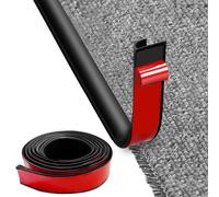 MeYuxg Listón de Borde Autoadhesivo para Alfombras, 3 m Tira de Transición de Suelo de PVC, Autoadhesivo, Fácil de Cortar, Riel de Transición para Bordes de Puertas, Alfombras, Escaleras (Negro, 3M)