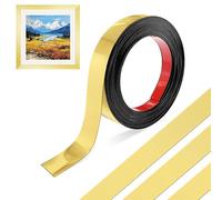 MeYuxg Molduras Decorativas Pared, 5Mx0.8CM Flexible Molduras de Pared Autoadhesivas,PVC Despegar y Pegar Molduras Decorativas para Esquinas,Techos,Marcos de Espejos(Oro)