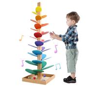 MeYuxg Montessori - Árbol de sonido creativo de madera con 10 bolas de arco iris y 6 niveles de colores, juguete educativo para niños a partir de 3 años