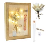 MeYuxg Regalo de dinero para bodas, regalos de boda para parejas de novios, marco de fotos incluye flores secas+caja de madera+tubo de ensayo+luz LED, regalo de boda, regalo de boda Mr y Mrs para