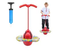 MeYuxg Saltador Niños, Pelota Saltarina Niños, 100 kg de Capacidad de Carga, Pogo Stick Adulto Niños, Skip Ball con Asa, Pogo Saltarin para Entrenamiento del Equilibrio y Deportes (Rojo)