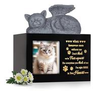 MeYuxg Urnas de animales para gatos, urna de cremación de animales con una estatua de ángel de gato de resina y una bolsa de terciopelo para guardar las cenizas, 25 kg urna de gato regalo